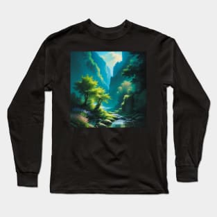 Sunny Brook at the Bottom of a Spring Valley Long Sleeve T-Shirt